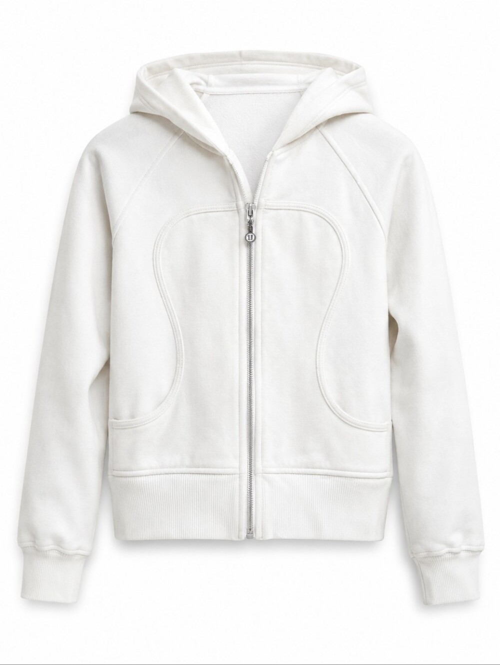 Lululemon Scuba Full Zip Hoodie Women's Size 6 White Fleece Lined Zip-Up Jacket